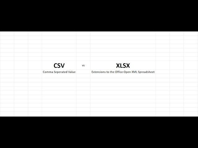 CSV vs XLSX: EX Unit 01 Lesson 01