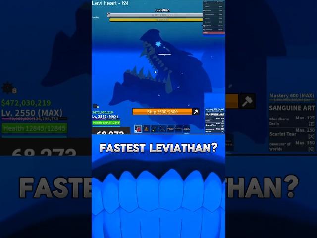What's your Fastest Leviathan? #roblox #bloxfruits #shorts #robloxedit