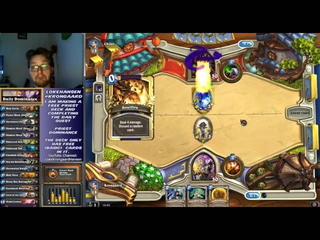 LokeHansen Plays Hearthstone | Priest Dominance Basic Deck #4 (No Voice Comments)