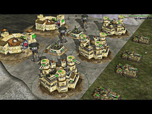 GLA Fortres vs 5 USA High Tech - Command & Conquer Generals Operation Firestorm