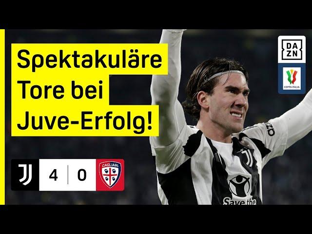 Vlahovic eröffnet! Juve steht locker im Viertelfinale: Juventus - Cagliari | Coppa Italia | DAZN