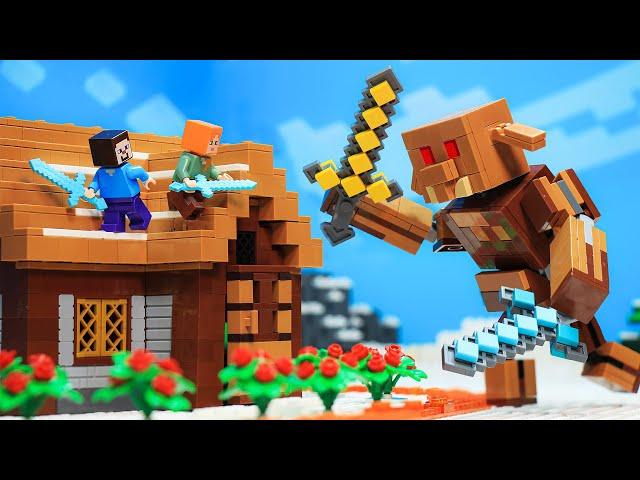 I Built The Most Secure House VS Mutant Piglin | Lego Minecraft Animation  BRICKMINE