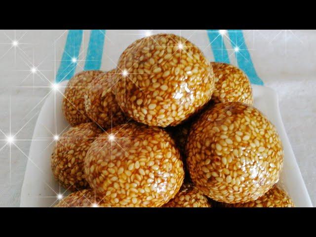 Til Gud Laddu / Sesame Brittle Recipe / Sesame Jaggery Sweet Balls - By Food Connection