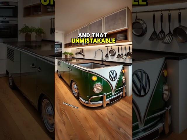 These Volkswagen bus kitchen sinks look incredible! #volkswagen #nostalgia #interiordesign