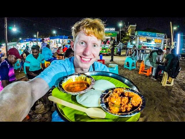 My First Time in South India!! Seafood Feast on Chennai's 2km Beach 