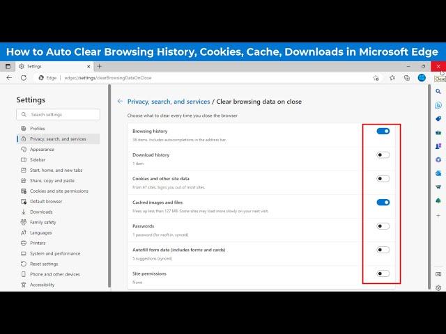 How to Automatically Clear Browsing History, Cookies, Cache in Microsoft Edge on Windows 11