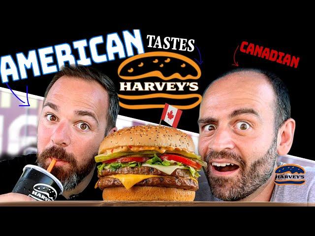 American tries Canadian BURGER Restaurant HARVEY'S