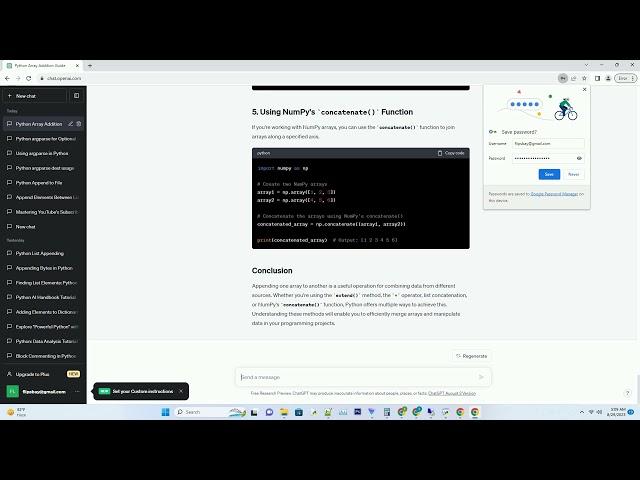 python array append another array