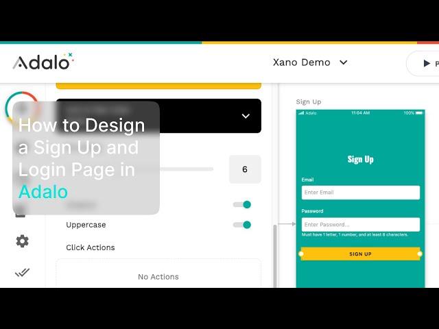 How to Design a Sign Up and Login Page in Adalo