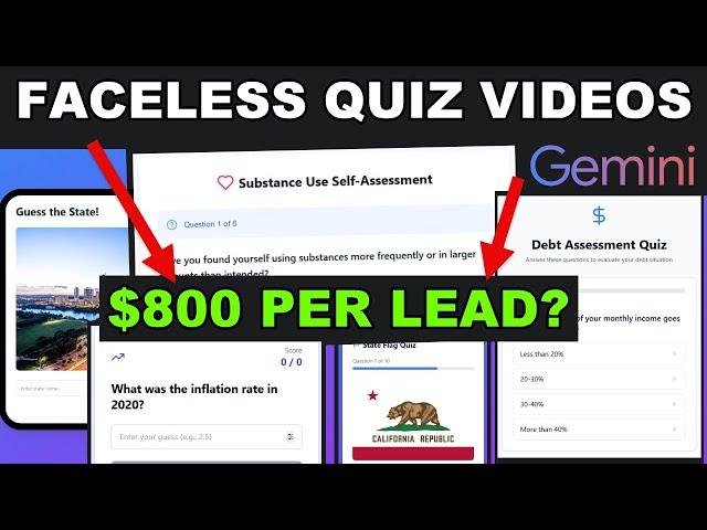 $800 Per Lead - Ai Quiz Niche Videos That Actually Make Money [Free Gemini Coder Ai]