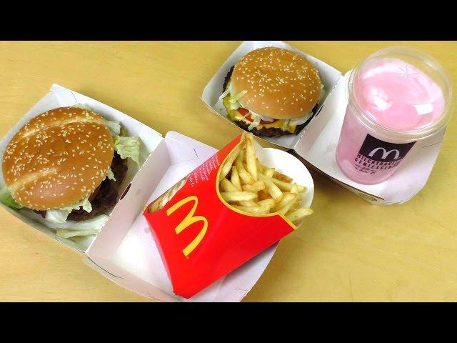 1955 Burger, Strawberry Milkshake, Hamburger Royal TS, French Fries