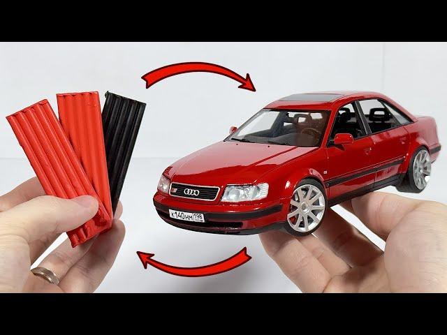 Creating an Audi 100 S4/S6 from plasticine step by step, 230 hours in 20 minutes