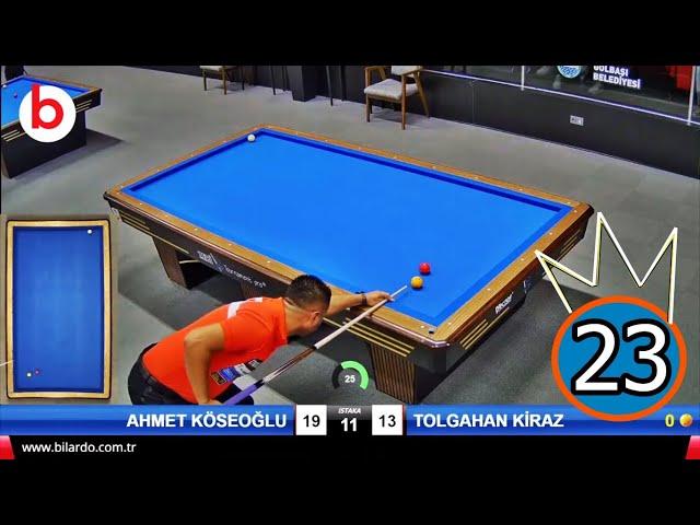 3 Cushion Billiards High RUN 23 TURKIYE RECORD TOLGAHAN KİRAZ !! 3 Bant Bilardo YÜKSEK SERİ 23 !!