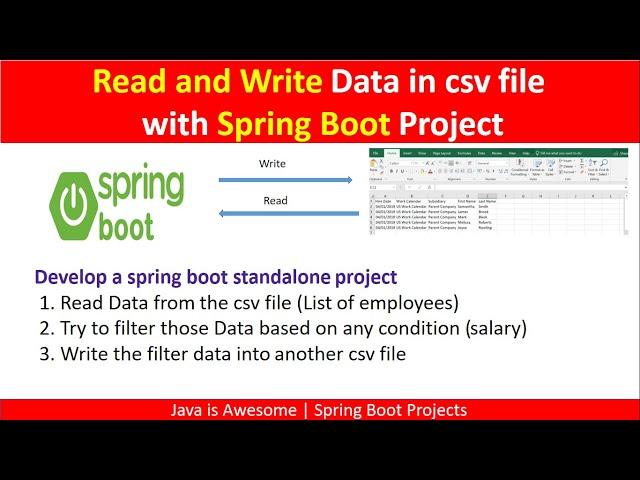 How to read and write  from csv file using spring boot