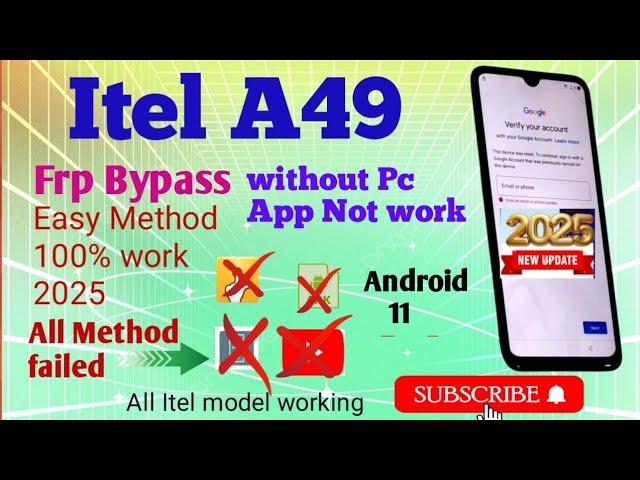 Itel A49 Frp bypass without pc | A58 frp | A60 frp | A70 frp | app not work | settings not open fix