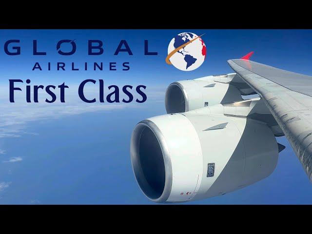 INAUGURAL FLIGHT ! Global Airlines Airbus A380 - FIRST Class [Glasgow - New York JFK ] FLIGHT REPORT