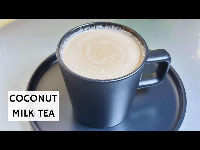 Fresh coconut millk with cocoa tea  | Easy Plant-Based Vegan Recipe