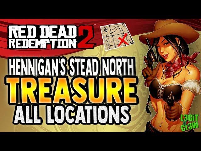  Red Dead Redemption 2 Online  HENNIGAN'S STEAD NORTH Treasure Map Location - All Locations  RDR2