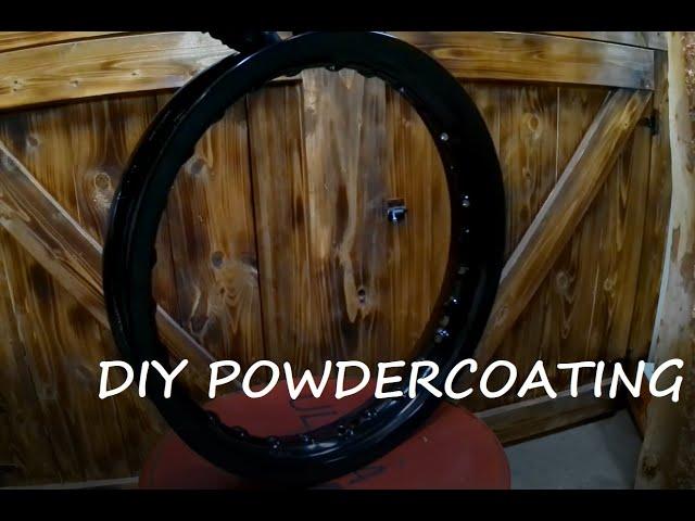 Powder coating a dirt bike wheel, DIY