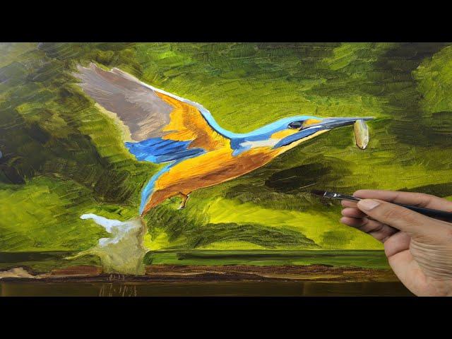 #14 Kingfisher Painting | Kingfisher Oil Painting | Jaan Colors Art | Episode 229