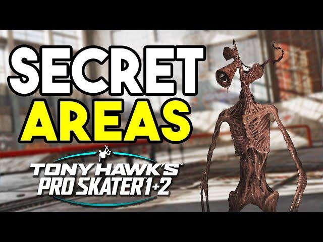 Tony Hawk's Pro Skater 1 And 2: All Secret Areas!