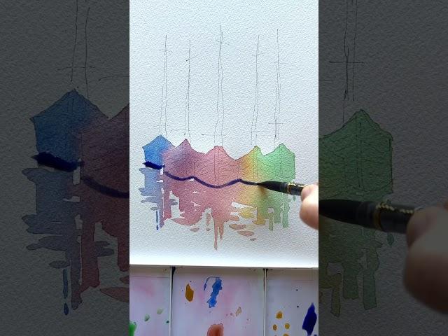 Fun #watercolor sailboat ️ #arttutorial #watercolorpainting #drawingtutorial #artshorts