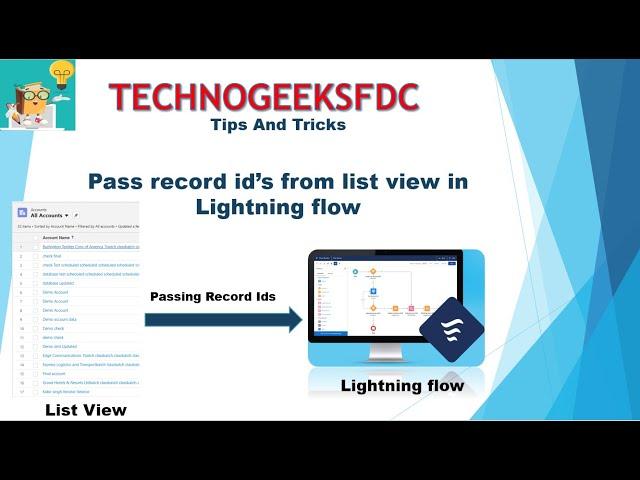 How to Pass a Record ID from a List View in Lightning Flow! || Lightning flow in list view