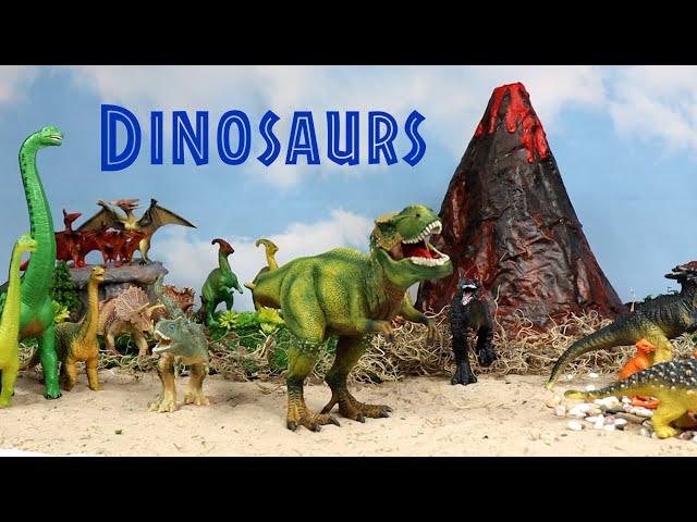 Discover Dinosaurs | Diorama Kid’s Craft with an Erupting Paper Mache Volcano!