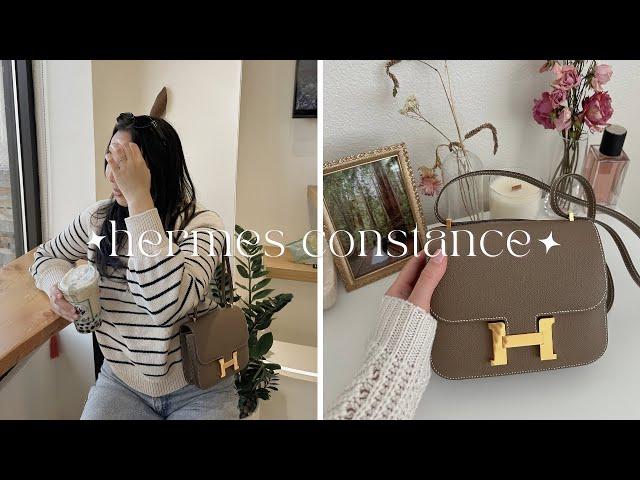 hermes unboxing: constance 18 bag! what fits inside, mod shots, etc. | ft. Luxe Du Jour