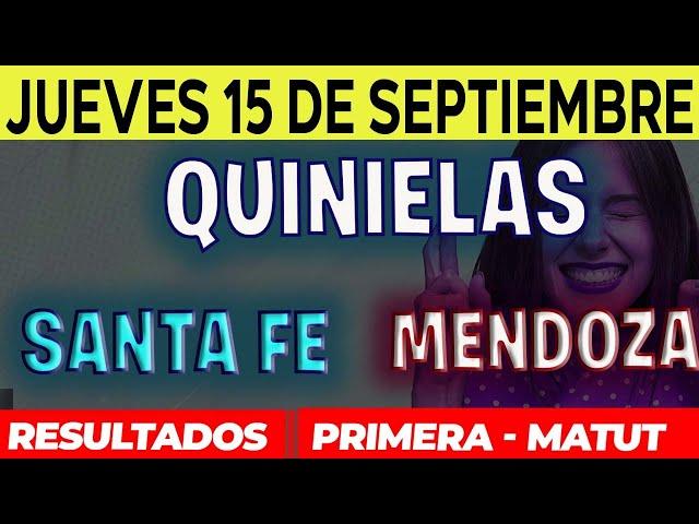 Quinielas Primera y matutina de Santa Fé y Mendoza, Jueves 15 de Septiembre