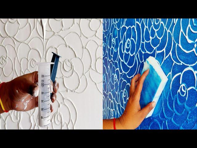 12 wall painting ideas // Using injection make wall texture design