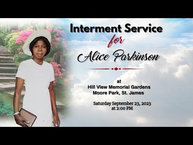 Interment Service for Alice Parkinson