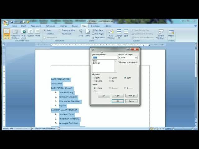 Cara Membuat Daftar Isi yang Rapi - Tutorial Microsoft Word