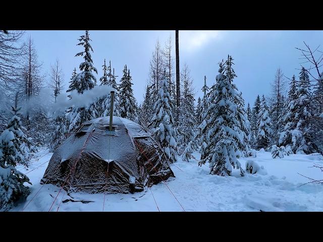 Winter Camping with Russian Bear UP-5 Hot Tent