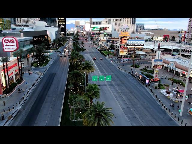 Las Vegas - 3/17/2020 6hrs before lock down 4k #Drone view #vegas #lasvegas #vegasstrip