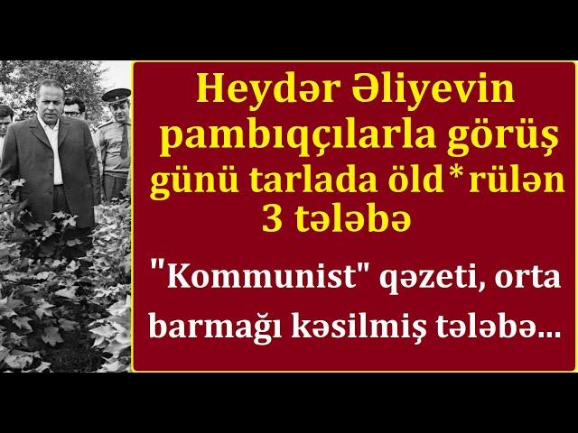 Heydər Əliyevin pambıqçılarla görüş günü tarlada öld*rülən 3 tələbə - Hadisəni kim törətmişdi?