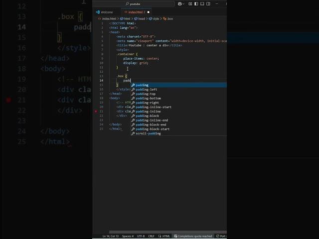 CSS Grid Centering Trick in 10 Seconds | place-items: center #tutorial #windows  #google #coding