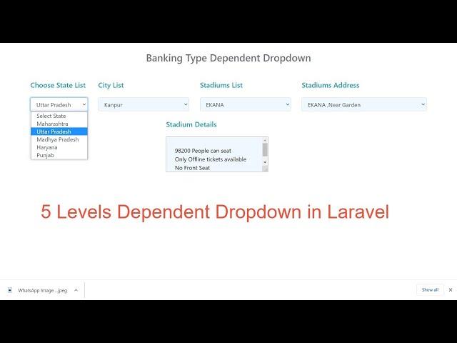 Dependent Dropdown in LARAVEL  | Five Levels Depended Dropdown in Laravel | Learn Advance Laravel