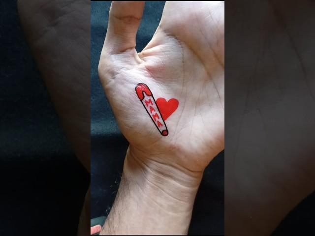 Red Pin  || DIY tattoo #shorts #ytshorts #art #tattoo #viralvideo