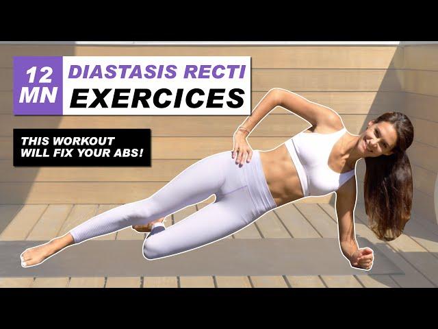 Exercises For DIASTASIS RECTI | BEST 12 Min Workout To Heal Your Ab Separation (with instructions)