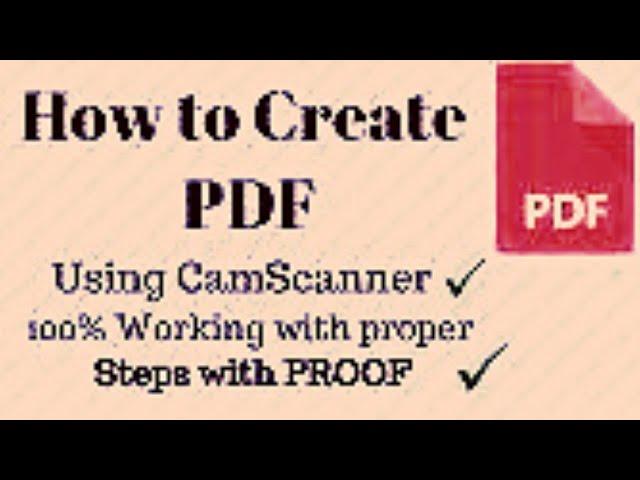 How to creat PDF by cam scanner | all videos centre