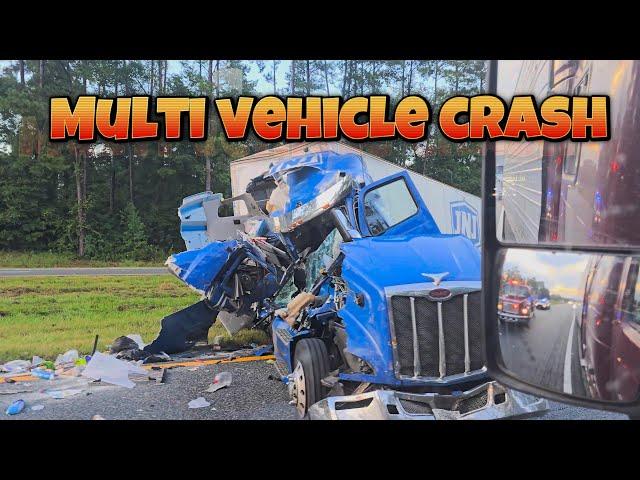 Road rage at truck stop | Brake check | Multi vehicle crash | American Truck Drivers