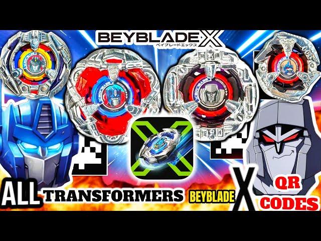 ALL  TRANSFORMERS BEYBLADE X QR CODES + Gameplay | Hasbro Beyblade X App