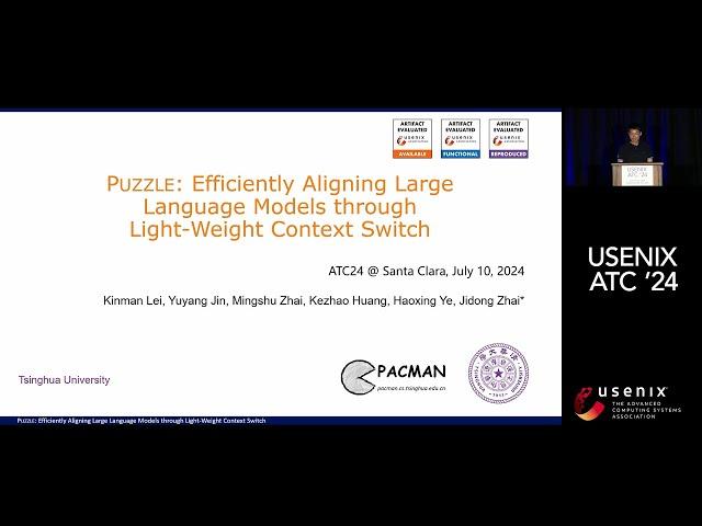 USENIX ATC '24 - PUZZLE: Efficiently Aligning Large Language Models through Light-Weight Context...