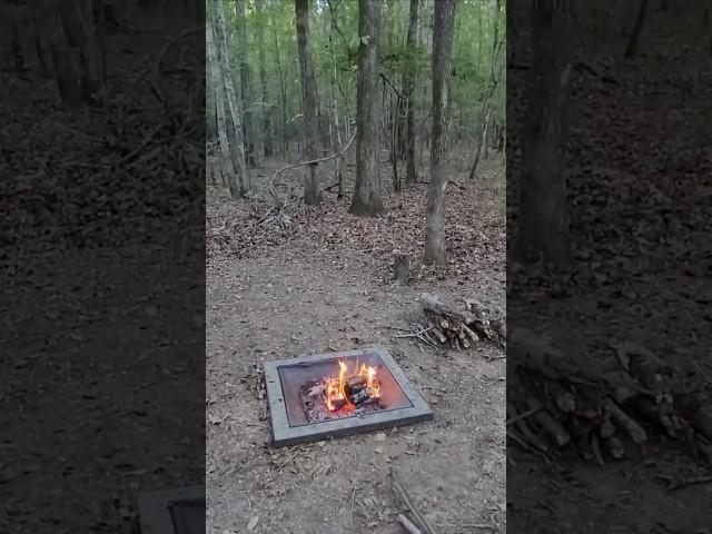 First night camping on the tent deck on the property