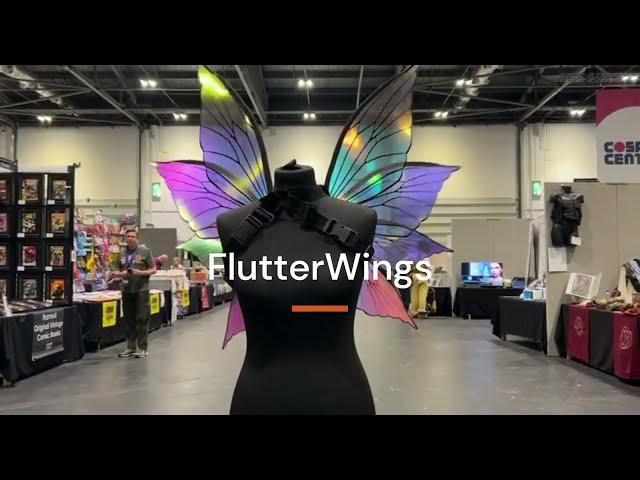 FlutterWings at Comic Con London - moving fairy wings, app controlled, interchangeable wings too 