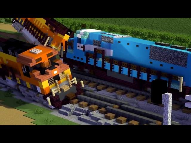 Every Minecraft Train Crash Animation Compilation