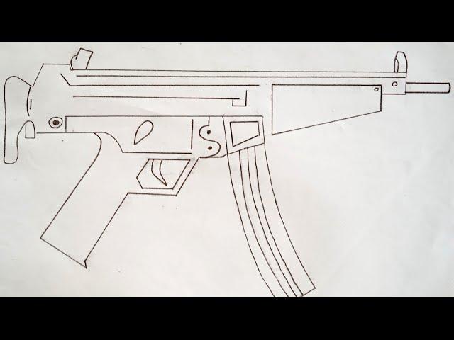 HOW TO DRAW MP5 GUN OF FREEFIRE