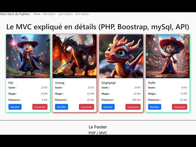 Mise en pratique du MVC (php, crud, bootstrap, mysql et api).