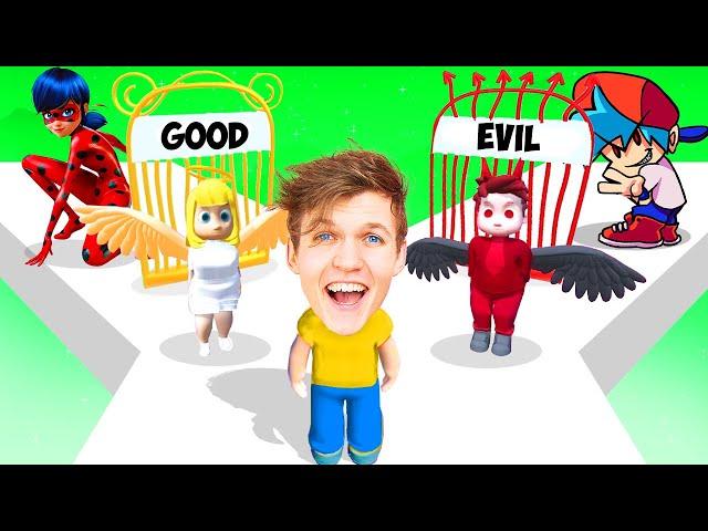 NOOB vs PRO vs HACKER In GOOD OR EVIL GAME! (NEW LEVELS!?)